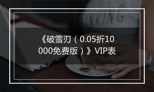 《破雪刃（0.05折10000免费版）》VIP表