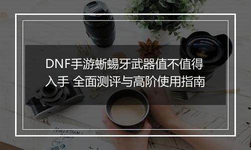 DNF手游蜥蜴牙武器值不值得入手 全面测评与高阶使用指南
