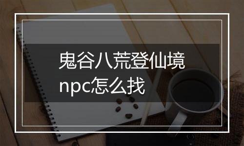 鬼谷八荒登仙境npc怎么找