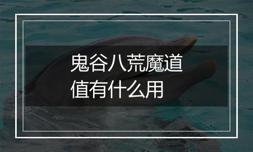 鬼谷八荒魔道值有什么用