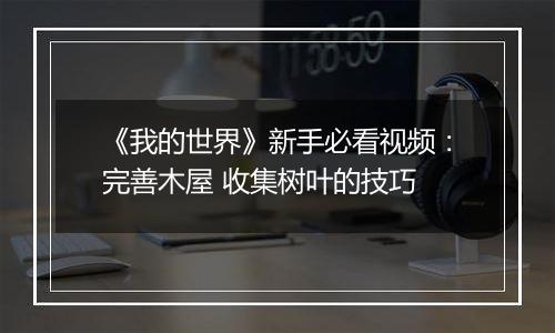 《我的世界》新手必看视频：完善木屋 收集树叶的技巧