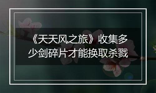 《天天风之旅》收集多少剑碎片才能换取杀戮