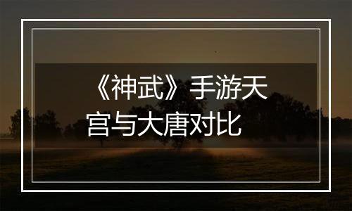 《神武》手游天宫与大唐对比