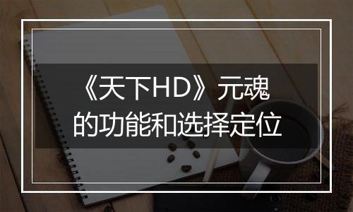 《天下HD》元魂的功能和选择定位