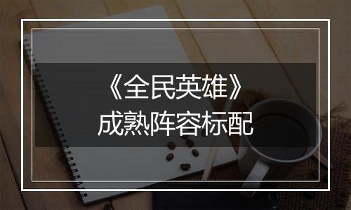 《全民英雄》成熟阵容标配