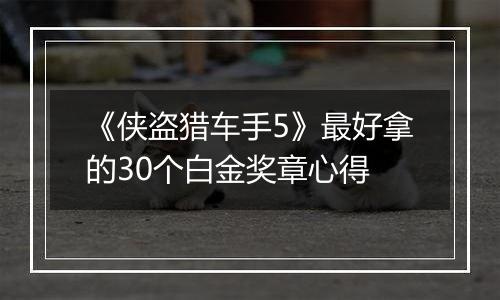 《侠盗猎车手5》最好拿的30个白金奖章心得