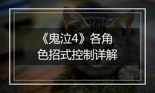 《鬼泣4》各角色招式控制详解