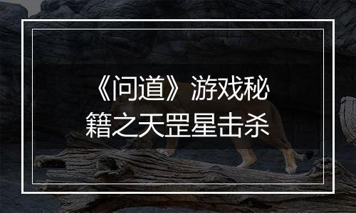 《问道》游戏秘籍之天罡星击杀