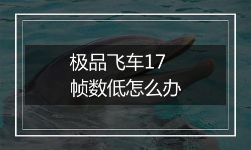 极品飞车17帧数低怎么办