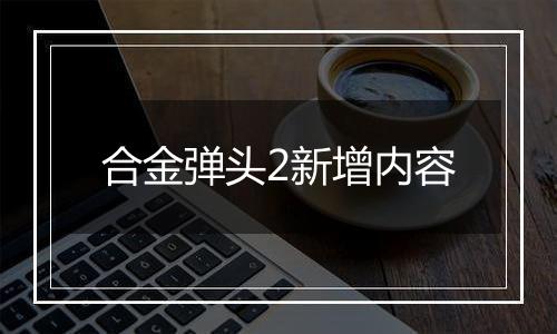 合金弹头2新增内容