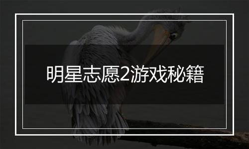 明星志愿2游戏秘籍