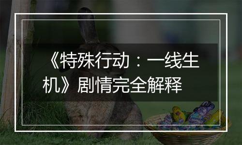 《特殊行动：一线生机》剧情完全解释