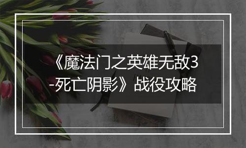 《魔法门之英雄无敌3-死亡阴影》战役攻略