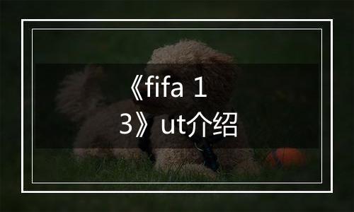 《fifa 13》ut介绍