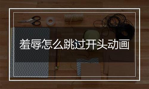 羞辱怎么跳过开头动画