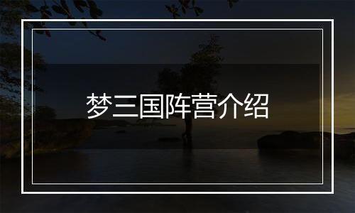 梦三国阵营介绍