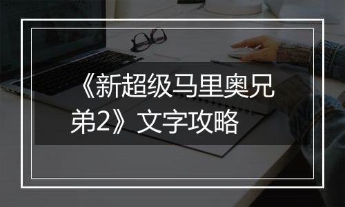 《新超级马里奥兄弟2》文字攻略