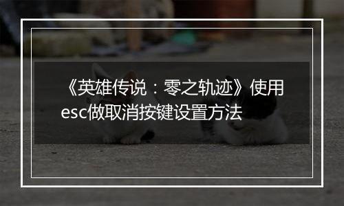 《英雄传说：零之轨迹》使用esc做取消按键设置方法