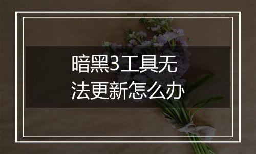 暗黑3工具无法更新怎么办