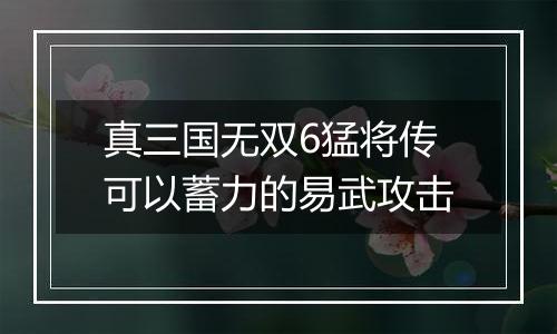 真三国无双6猛将传可以蓄力的易武攻击