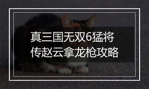 真三国无双6猛将传赵云拿龙枪攻略