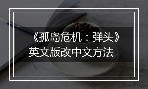 《孤岛危机：弹头》英文版改中文方法