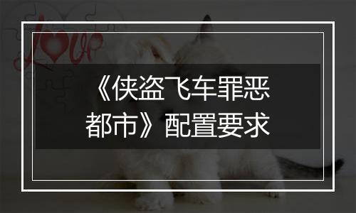 《侠盗飞车罪恶都市》配置要求