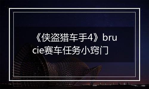 《侠盗猎车手4》brucie赛车任务小窍门