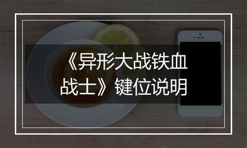 《异形大战铁血战士》键位说明