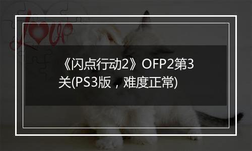 《闪点行动2》OFP2第3关(PS3版，难度正常)