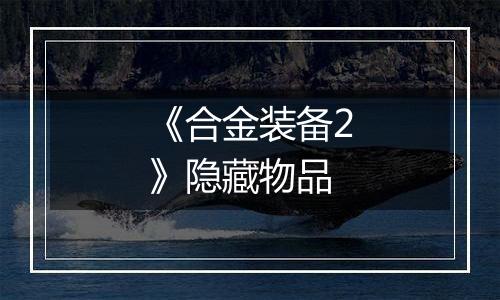 《合金装备2》隐藏物品