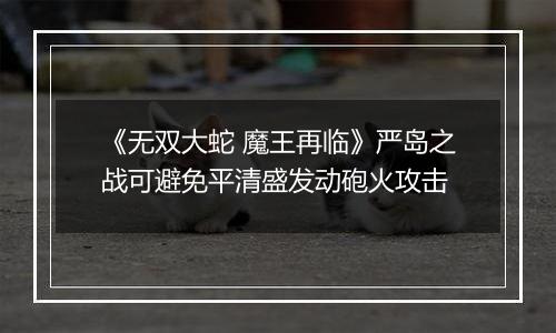 《无双大蛇 魔王再临》严岛之战可避免平清盛发动砲火攻击