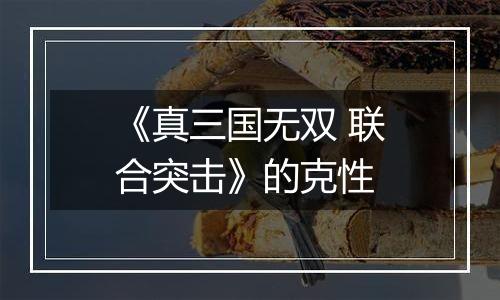 《真三国无双 联合突击》的克性