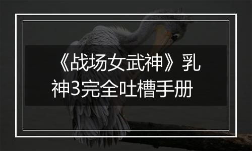 《战场女武神》乳神3完全吐槽手册