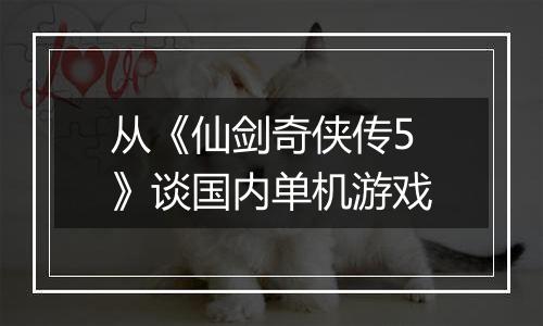 从《仙剑奇侠传5》谈国内单机游戏