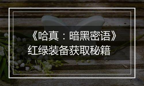 《哈真：暗黑密语》红绿装备获取秘籍