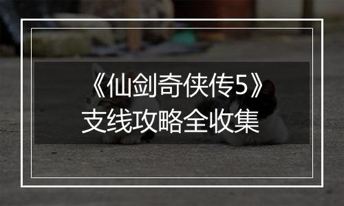 《仙剑奇侠传5》支线攻略全收集