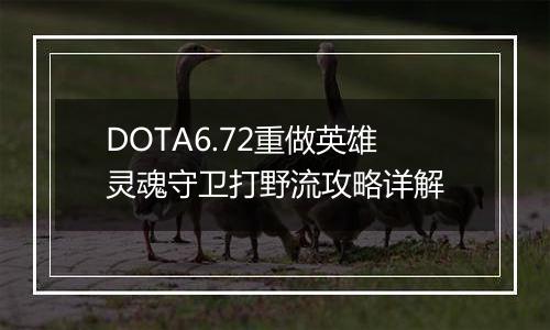 DOTA6.72重做英雄灵魂守卫打野流攻略详解