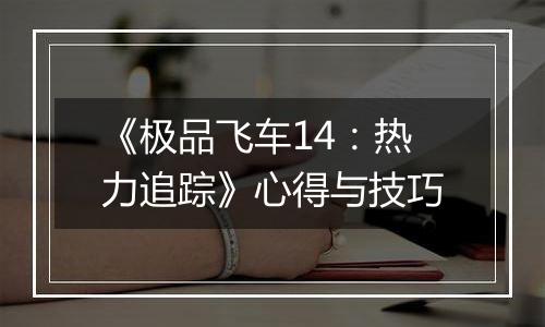 《极品飞车14：热力追踪》心得与技巧