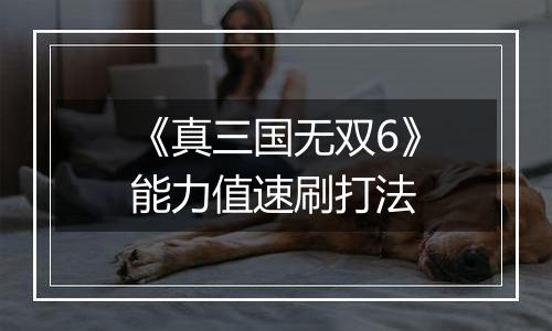 《真三国无双6》能力值速刷打法