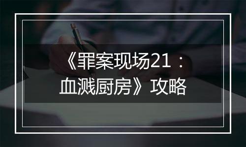 《罪案现场21：血溅厨房》攻略