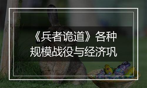 《兵者诡道》各种规模战役与经济巩