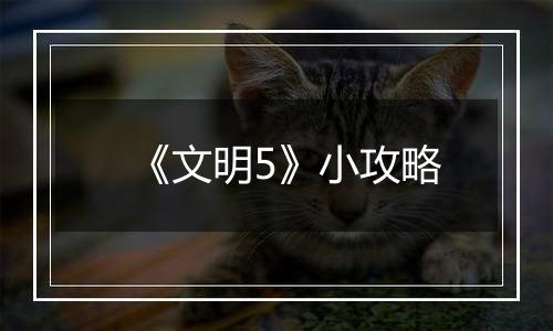 《文明5》小攻略