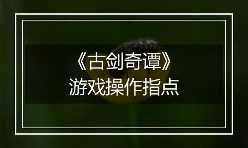 《古剑奇谭》游戏操作指点