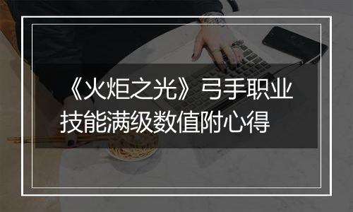 《火炬之光》弓手职业技能满级数值附心得