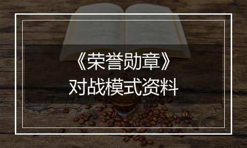 《荣誉勋章》对战模式资料