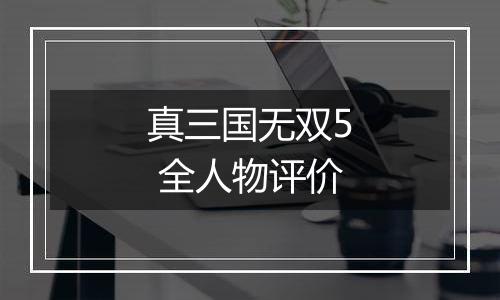 真三国无双5 全人物评价