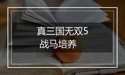 真三国无双5 战马培养