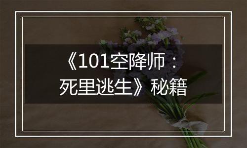 《101空降师：死里逃生》秘籍