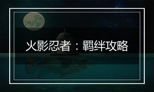 火影忍者：羁绊攻略